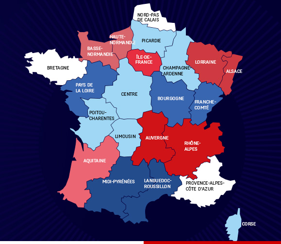 Nouvelle carte des régions en France source Elysée